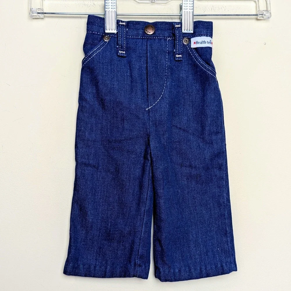 Vintage HealthTex 70s Wide Leg Logo‎ Cute Baby Denim Jeans - 6 Months